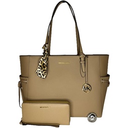 Michael Kors Michel Kors Gilly Large Drawstring Travel Tote bundled with Large Continental Wallet Purse Hook