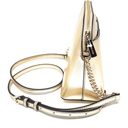 Michael Kors Jet Set Medium Crossbody Leather Handbag Pale Gold