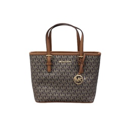 Michael Kors XS Carry All Jet Set Travel Womens Tote (Brown Gold)