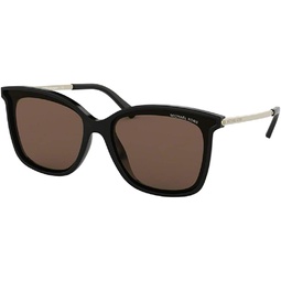 Michael Kors MK2079U ZERMATT Square 333273 61M Black/Brown Solid Sunglasses For Women+FREE Complimentary Eyewear Care Kit