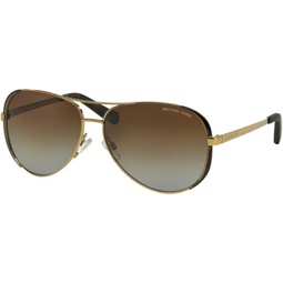 Michael Kors MK5004 Chelsea Aviator Polarized Sunglasses Gold w/Brown Gradient (1014/T5) MK 5004 1014T5 59mm Authentic