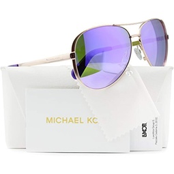 Michael Kors MK5004 Chelsea Aviator Sunglasses ,womens,Rose Gold w/Purple Mirror (1003/4V) MK 5004 10034V 59mm Authentic