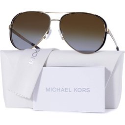 Michael Kors MK5004 CHELSEA Aviator Sunglasses For Women + BUNDLE with Designer iWear Eyewear Care Kit