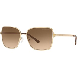 Michael Kors Cancun MK 1087 101413 Satin Light Gold Metal Square Sunglasses Brown Gradient Lens
