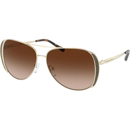 Michael Kors MK1082-101413 Sunglasses CHELSEA GLAM LIGHT GOLD w/SMOKE GRADIENT 58mm