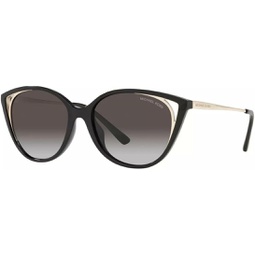 Michael Kors Woman Sunglasses Bio Black Frame, Dark Grey Gradient Lenses, 55MM