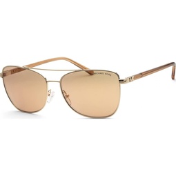 Michael Kors Gold Mirror Aviator Ladies Sunglasses MK1096 1014R1 59