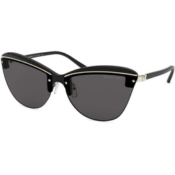 Michael Kors Woman Sunglasses Black Frame, Dark Grey Lenses, 66MM