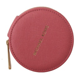 leather zip round pouch purse storage womens wallet