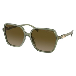womens jasper 60mm green transparent sunglasses mk2196f-394413-60