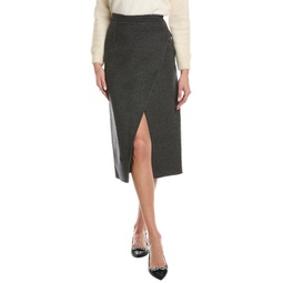 scissor wool, angora, & cashmere-blend skirt