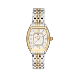 Releve 31MM 18K Goldplated Stainless Steel, 0.19 TCW Diamond & Mother-Of-Pearl Dial Bracelet Watch