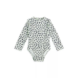 Baby Girls, Little Girls & Girls Animal Print Rashguard Long-Sleeve Swimsuit