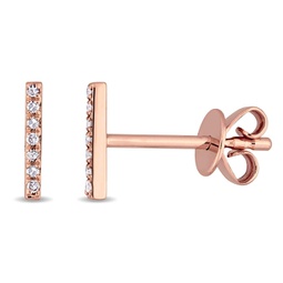 diamond bar earring in 14k rose gold