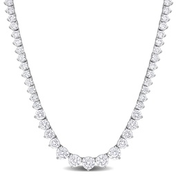 27 ct tgw cubic zirconia tennis necklace in sterling silver