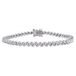 1/2ct tdw diamond s-shape tennis bracelet in sterling silver