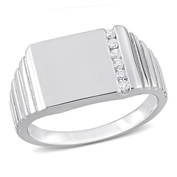 1/10ct tdw diamond mens ring in sterling silver