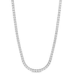13 4/5ct tgw white cubic zirconia tennis necklace w/ sterling silver clasp - 15+3 in
