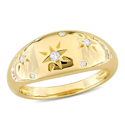 1/10ct tdw diamond dome-shaped star ring in 10k yellow gold