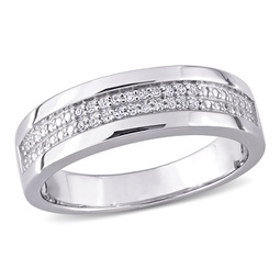 1/10ct tw diamond mens ring in sterling silver