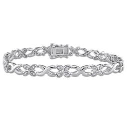 1/5ct tdw diamond infinity link bracelet in sterling silver - 7.25 in.