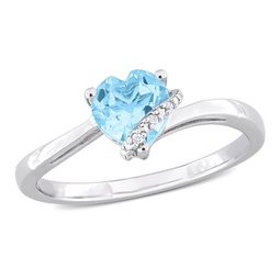 1ct tgw heart shape sky blue topaz and diamond accent wrap ring in sterling silver