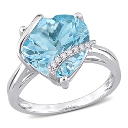 7ct tgw sky blue topaz and diamond accent heart ring in sterling silver