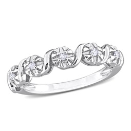diamond accent s anniversary band in sterling silver