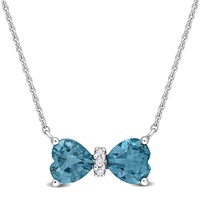 1ct tgw london blue topaz and diamond accent necklace in 10k white gold