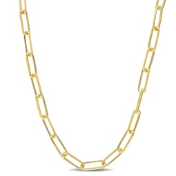 5mm diamond cut paperclip chain necklace in yellow plated sterling silver - 16 in