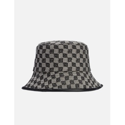 Leather-Trimmed Monogram Bucket Hat