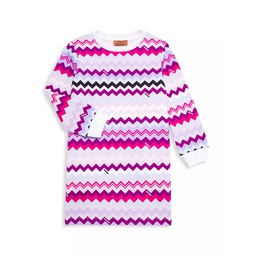 Little Girls & Girls Chevron Sweatshirt Dress