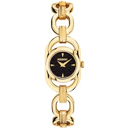 Womens Gioiello Gold Ion Plated Stainless Steel Link Bracelet Watch 23mm