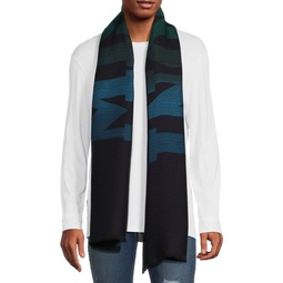 Ombre Logo Wool Blend Football Scarf
