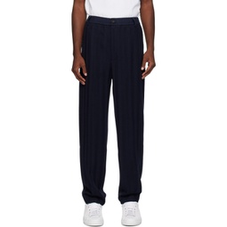 Navy Tapered Trousers 232884M191002