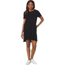 Mod-o-doc Slub Jersey Short Sleeve Open Crew T-Shirt Dress