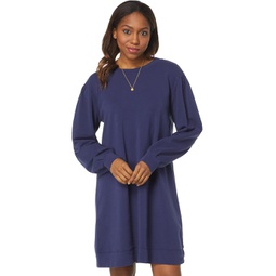 Womens Mod-o-doc Lightweight French Terry Puff Sleeve Sweatshirt Dress