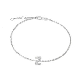 silver diamond z initial bracelet 7+1
