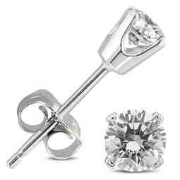 3/8 carat tw round diamond solitaire stud earrings in 14k white gold