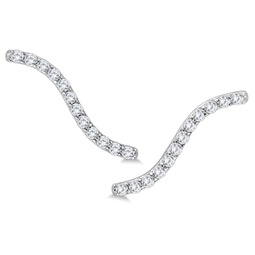 1/2 carat tw diamond climber earrings in 14k white gold