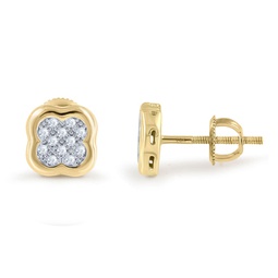 10k yellow gold earrings with 0.1 ct. diamonds
