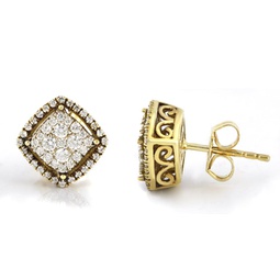 14k yellow gold earrings with 0.49 ct. diamonds