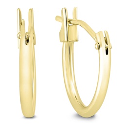 10mm huggie hoop earrings in 14k yellow gold