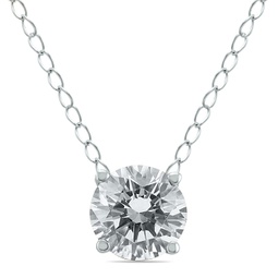 1/3 carat floating round diamond solitaire necklace in 14k white gold