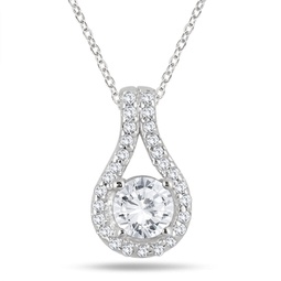 3/5 carat tw diamond halo pendant in 10k white gold