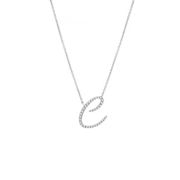 diamond script initial necklace (14k(16+2)