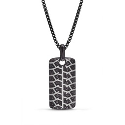 born drifter black rhodium plated sterling silver tire tread black diamond tag