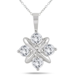 1 carat tw diamond snowflake pendant in 10k white gold