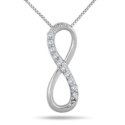 1/8 carat tw diamond infinity pendant in 10k white gold