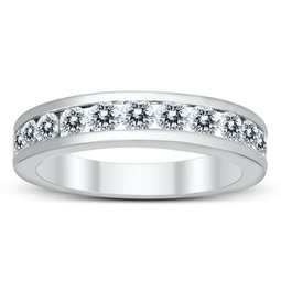 1 carat tw channel set diamond band in 10k white gold